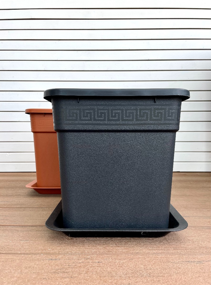 Vaso Rettangolare Geli Nora Con Sottovaso | Plastica, Vari Colori E Dimensioni | Con Fori Di Drenaggio | Ideale Per Piante Da Interno Ed Esterno